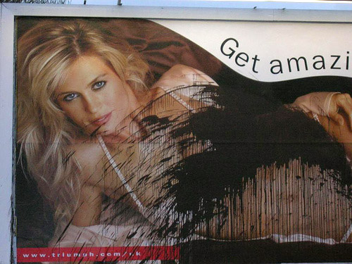defaced billboard