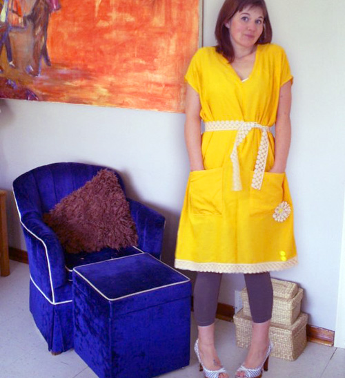 yellow handmade dress