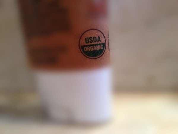USDA Organic label on cosmetic product