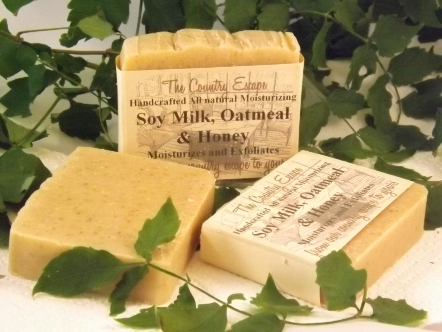 soy milke, oatmeal, and honey soap